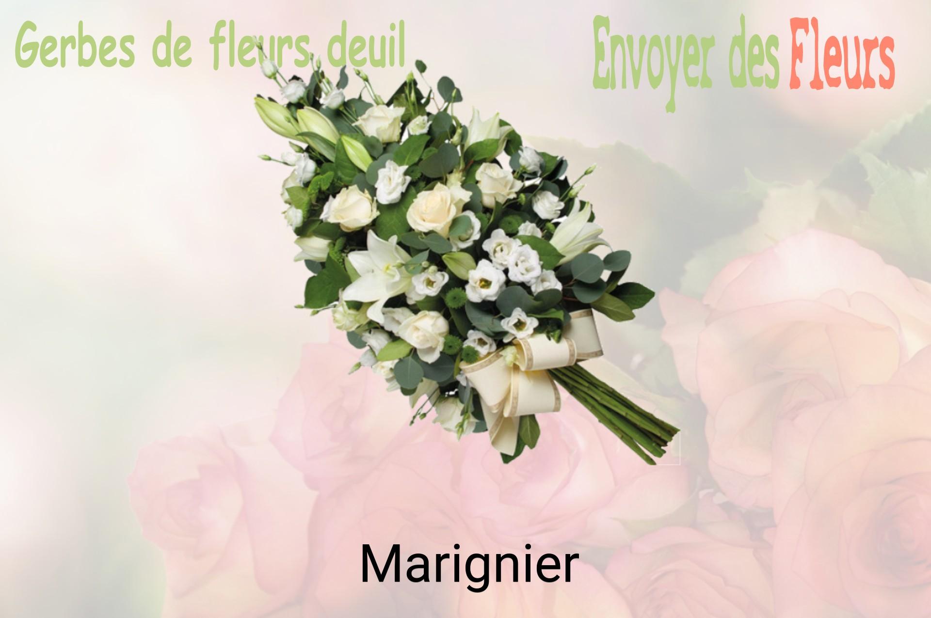 Gerbe de fleurs de deuil livrée à Marignier